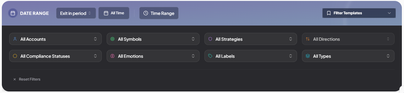 Advanced Filters — MMplatinum Trading Journal