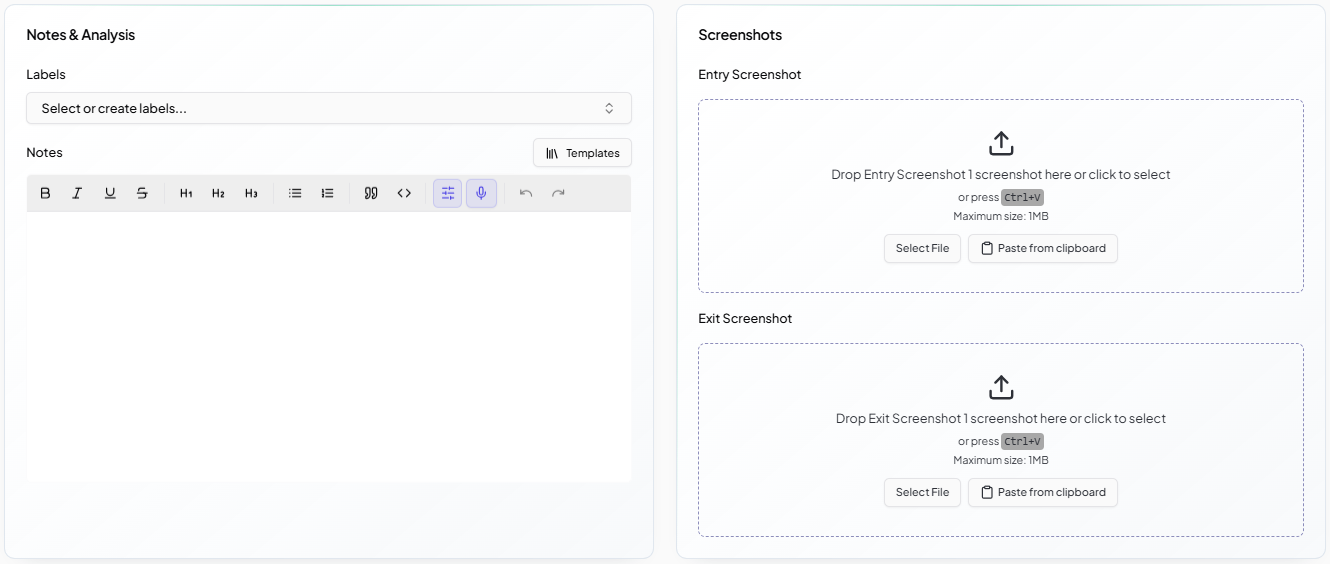 Detailed Trade Notes — MMplatinum Trading Journal